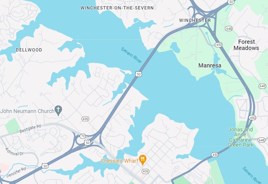 We will continue installing sensors on the eastbound span of the US 50/301 Severn River Bridge​ in Anne Arundel County on Tuesday, May 21, weather permitting. The work is expected to be complete by Wednesday, May 22. Learn more: ow.ly/RpCs50RNTWH #MDtraffic #MDroads