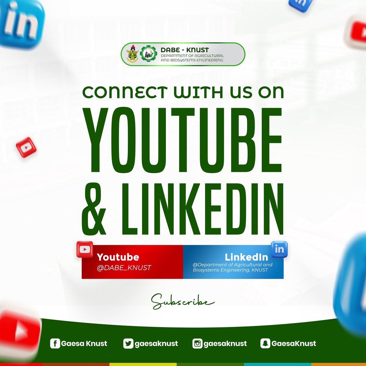 We are excited to announce the launch of our new LinkedIn and YouTube accounts! These platforms will serve as key channels for us to share updates, showcase our work, and engage with our professional community and wider audience.

Links dropped in the comment section ❤️