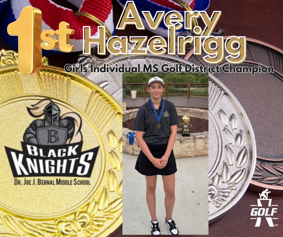 Congratulations to our Lady Black Knights Golf team on being crowned the District Champions & Zone Champions🏆💛🖤⛳️

Congratulations to Avery on being crowned the Girls Individual District Champion 🏆 

@NISDBernal @NISD_Athletics
#proudcoaches #itsalwaysagreatdaybeingaLBK