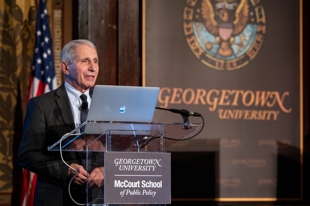 Dr. Anthony Fauci, distinguished university professor in the McCourt School and @GUmedicine, has been elected as a fellow of the @royalsociety. As a new foreign member, Dr. Fauci is honored for his invaluable contributions to science and leadership. royalsociety.org/news/2024/05/n…