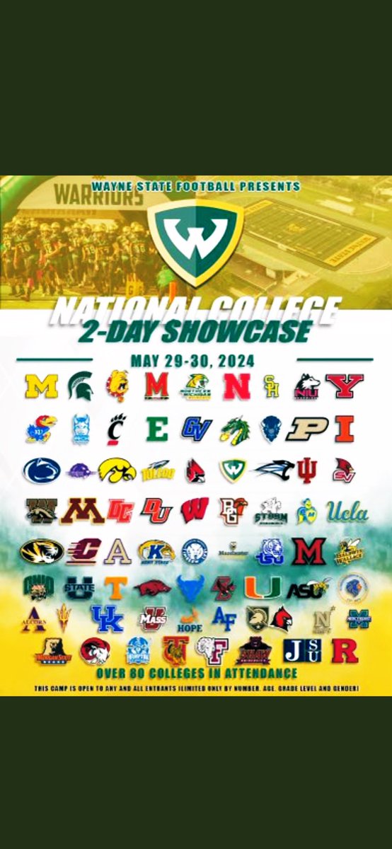 Excited to be attending the @waynestate camp this month in Detroit. @WillieATuckerSr @saguarofootball