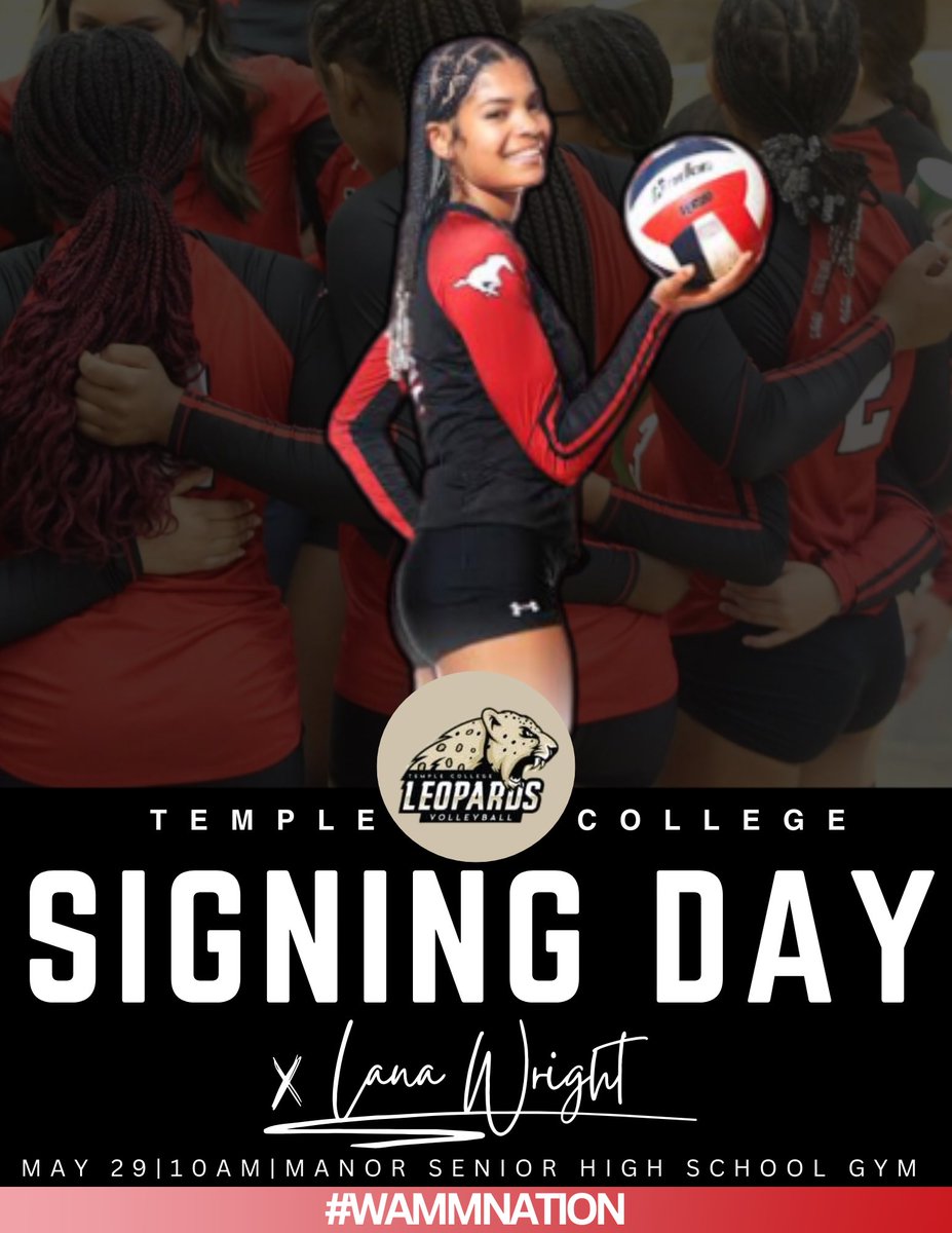 Lana will be signing her Letter of Intent to play Volleyball at Temple College 🏐 ✍🏼Signing Day ⏰10am 📆 Wednesday May 29, 2024 📍Manor Senior High Big Gym @Lanawrightt @ManorISD @Manor_Sports @DelilahPac4