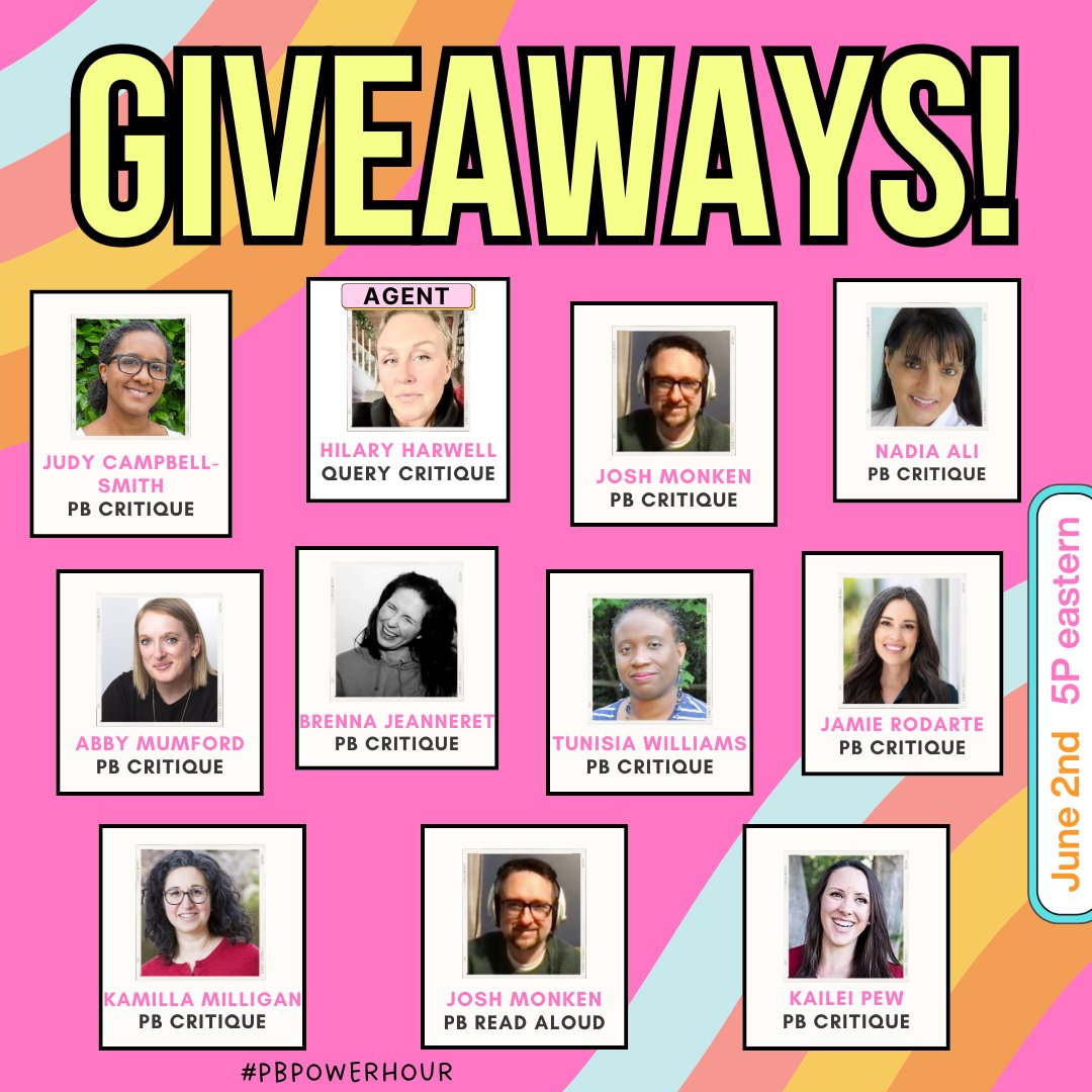 Sunday, June 2nd we are partying! #PBPowerHour 2nd Anniversary with live writing exercises, live first lines with <a href="/sarakruger/">Sara Krüger</a>, industry trends with SUPER AGENT <a href="/JoyceGrackle/">Joyce Sweeney (they/them) Buy OUR WORLD ARGENTINA</a> + 11 GIVEAWAYS!🥳