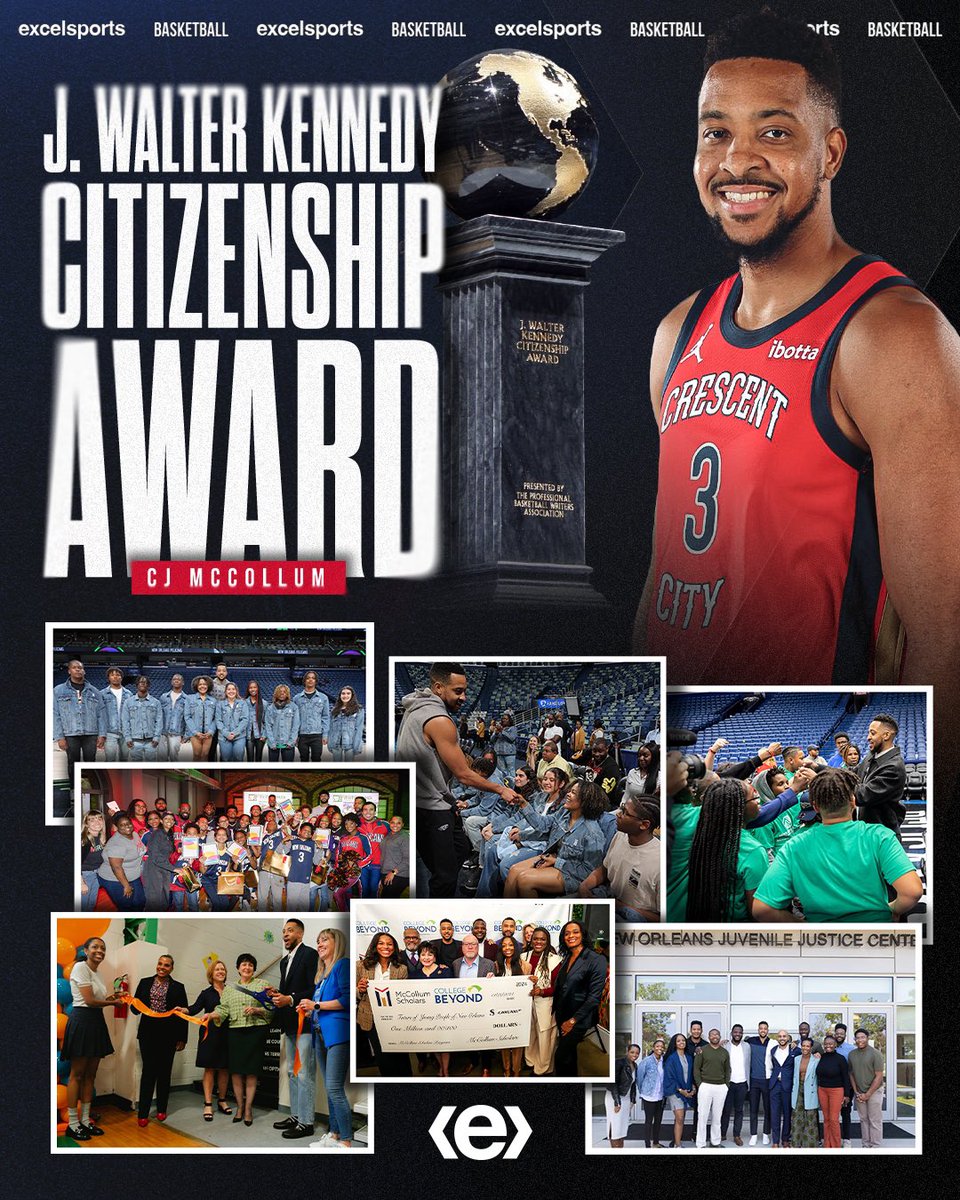 Honoring outstanding service and dedication to the community 🤝 Congratulations to @CJMcCollum for winning the J. Walter Kennedy Citizenship Award! #exceling