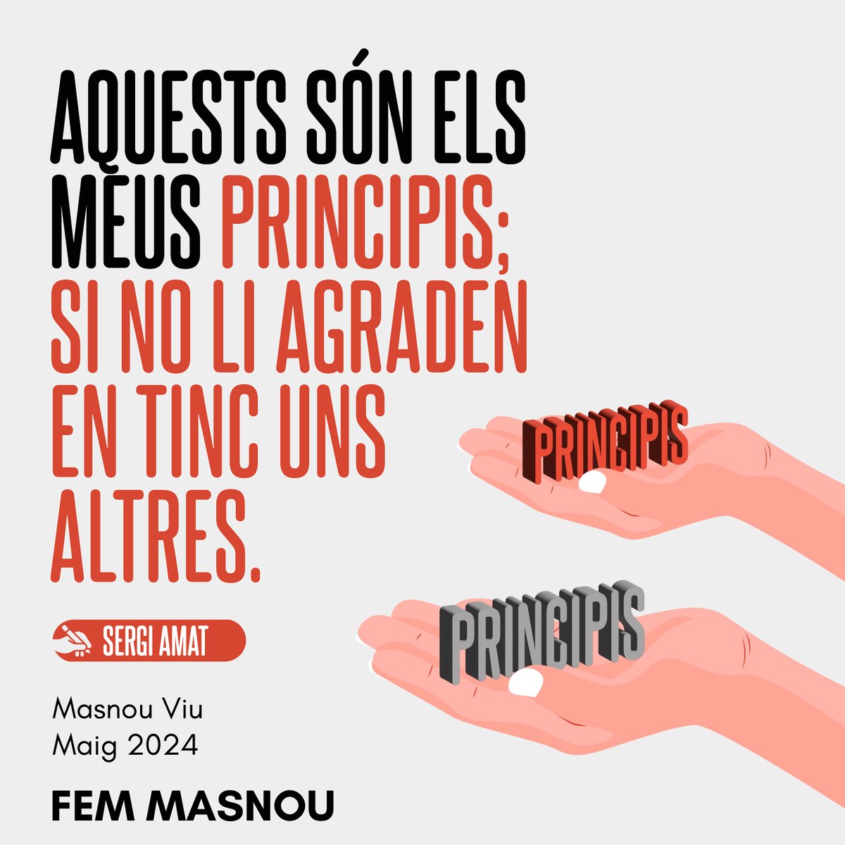 FemMasnou's tweet photo. A Fem Masnou sabem que en política vals el què val la teva paraula. Sense focs artificials.
📝 El #MasnouViu d'aquest maig: https://t.co/lsLld6dWoS
✍️ Sergi Amat
#Principis #promeses #elMasnou #FemMasnou https://t.co/xVS0nkaOM6