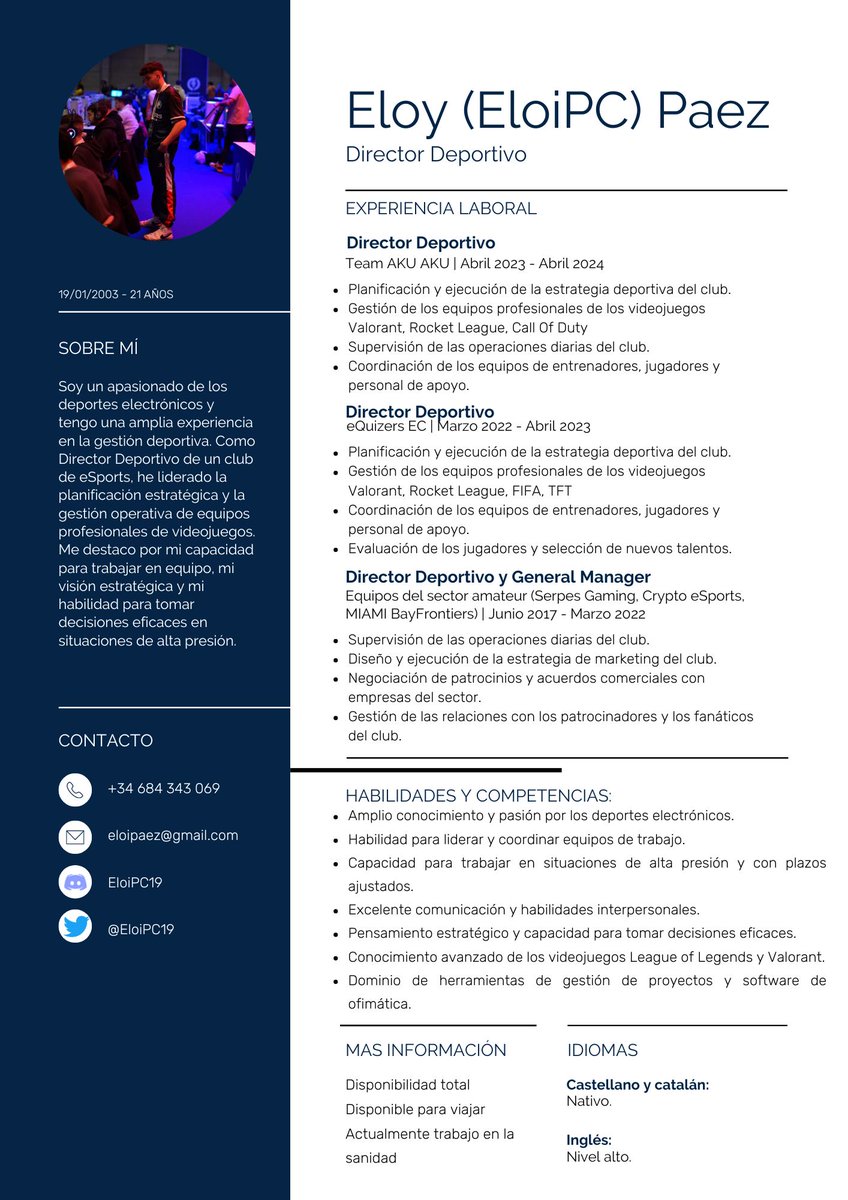 EloiPC19's tweet image. Quiero anunciar que estoy abierto a ofertas como Director Deportivo o Team Manager.

Contacto: MD o eloipaez@gmail.com

Se agradece RT's y apoyo.