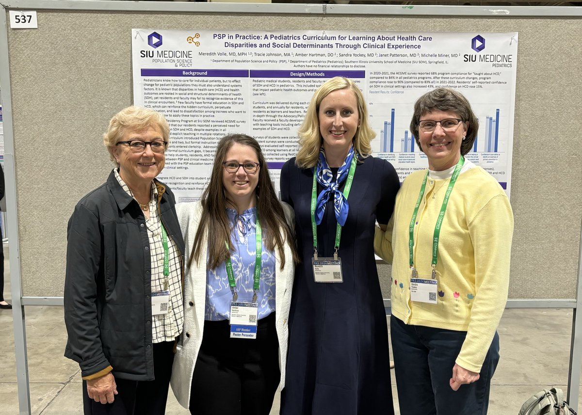 A huge congratulations to PSP Education Director, Dr. Meredith Volle, who recently presented on PSP in Practice at the Pediatric Academic Society in Toronto, Canada! Pictured with her are Dr. Patterson, Dr. Hartman, and Dr. Yockey. #PSP #PSPinPractice #Pediatrics