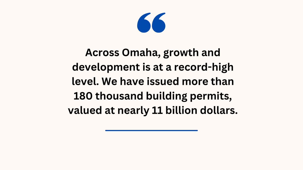 Omaha needs a leader to deliver on the MOMENTUM built thus far. Let’s continue delivering on street revitalization, an expanded international airport, new athletic complexes, a new city library, a transportation model to connect residents to jobs, services, education and more!