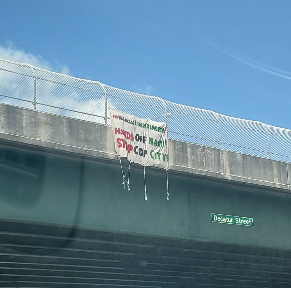 Seen off the Downtown Connector in #Atlanta on the Decatur St. overpass. #StopCopCity
