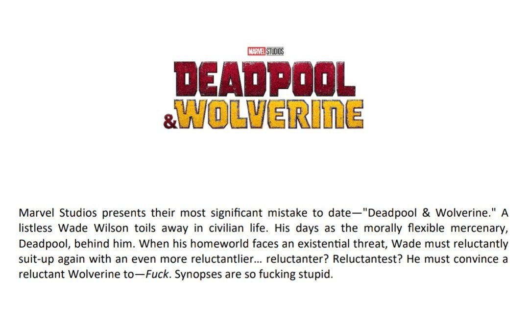 #DeadpoolAndWolverine synopsis 🤣