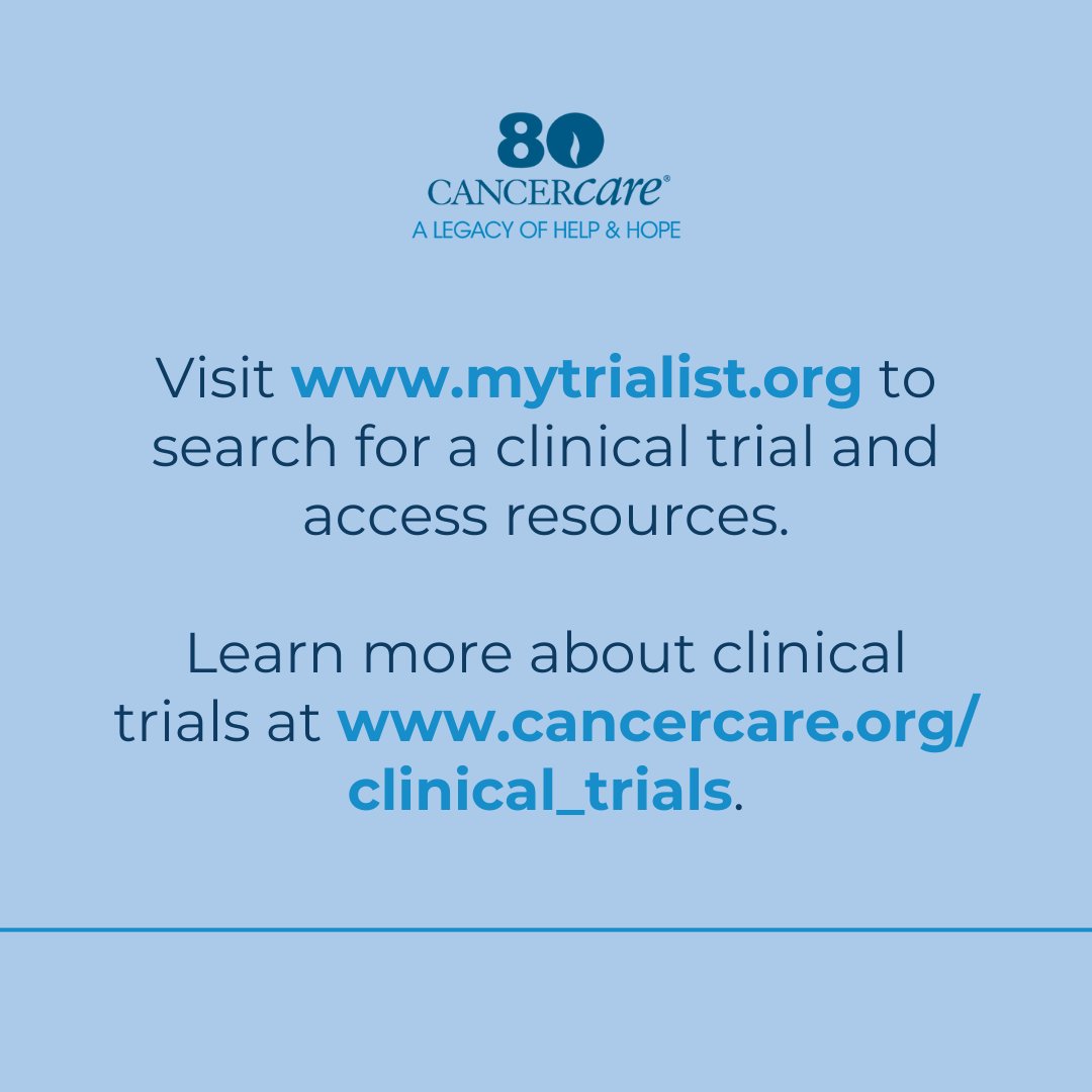 Clinical trials can play an important role in cancer treatment. By participating in a clinical trial, people with cancer can access new treatment approaches. Search for a clinical trial: mytrialist.org & learn more: loom.ly/zeQyiZk. #ClinicalTrialsDay #CTD2024