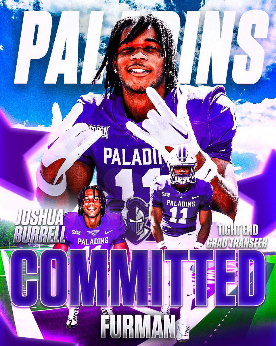Blessed to announce I will be attending Furman University as a Graduate Transfer Tight End! Looking forward to playing for this University! Thank you again Florida State University! Watch This 💜😤! #Committed #FUAllTheTime