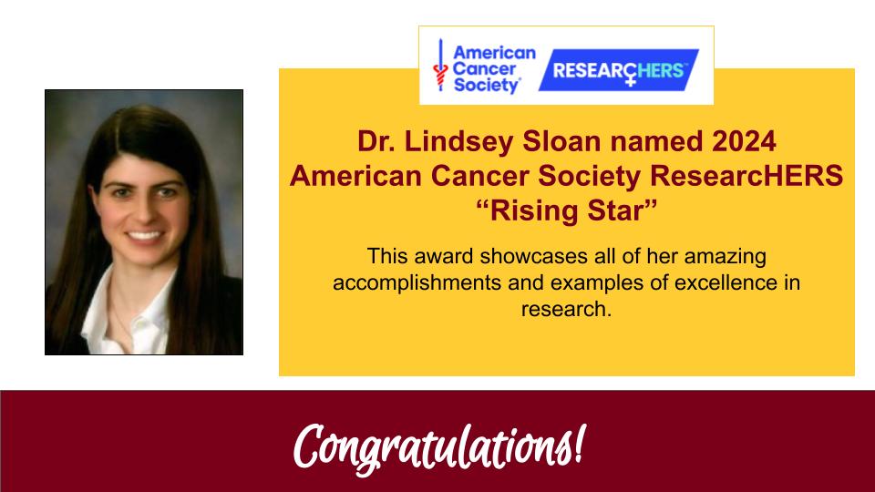 @UMNRadOnc (@umnradonc) on Twitter photo Congratulations to Dr. Lindsey Sloan for being awarded the American Cancer Society ResearcHERS "Rising Star"! #UMNProud #UMNRadOnc <a href="/AmericanCancerS/">AmericanCancerSociety</a> Congratulations to Dr. Lindsey Sloan for being awarded the American Cancer Society ResearcHERS "Rising Star"! #UMNProud #UMNRadOnc <a href="/AmericanCancerS/">AmericanCancerSociety</a>