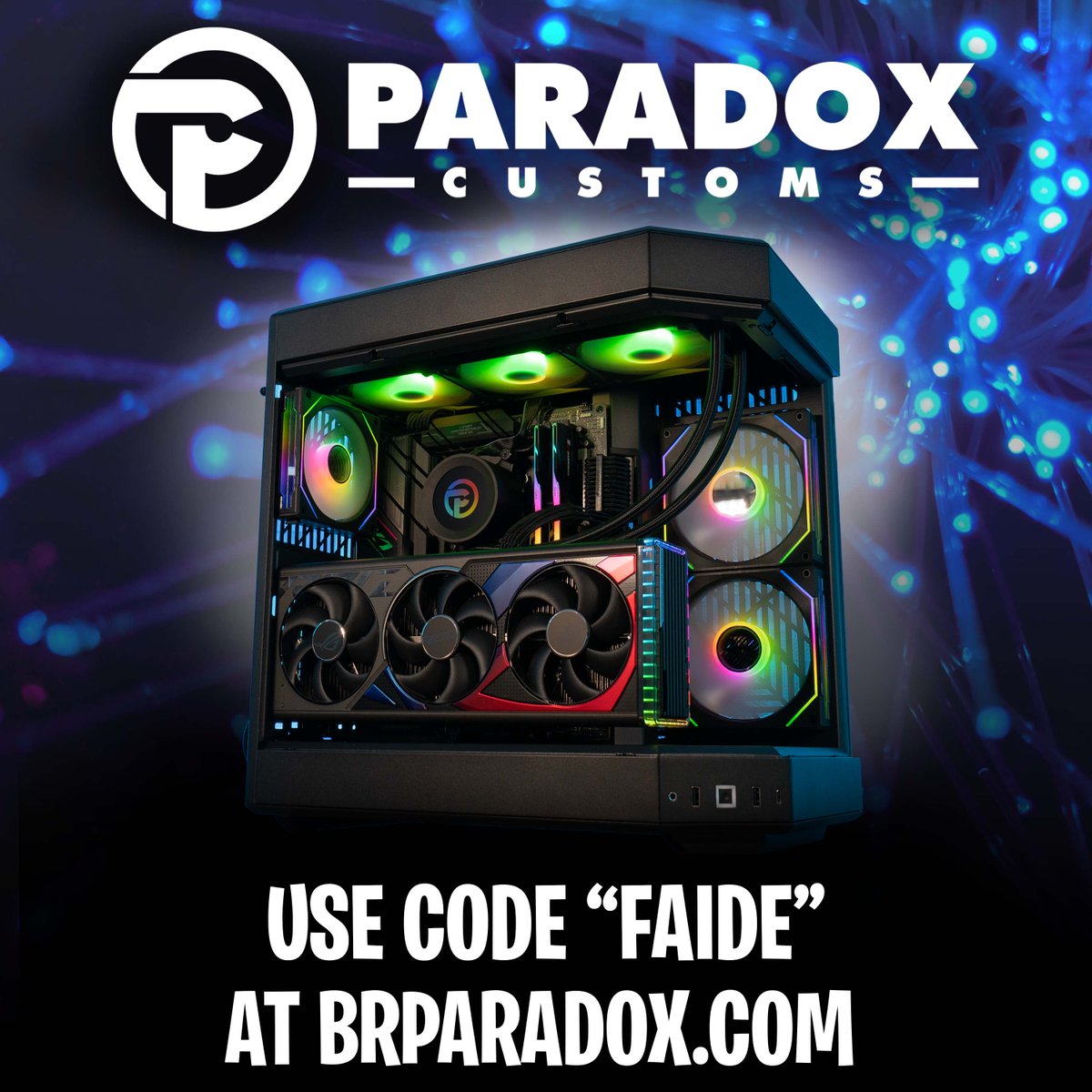 Excited to finally announce, I am now sponsored by @Brparadox 💫They'll be building my NEW PC live at 7PM EST on STREAM! You can now use Code 'Faide' at checkout for $ off any future purchases at brparadox.com