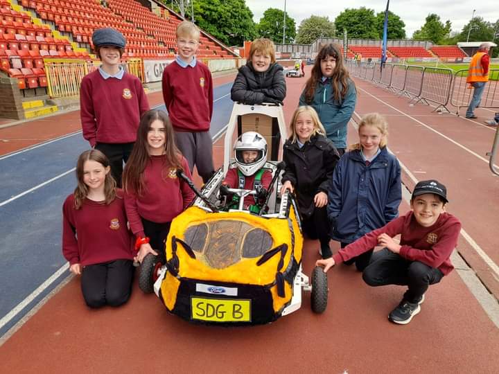CorbridgeMiddle's tweet photo. Today is World Bee Day and this proved to 'bee' a lucky omen for the CMS Green Power electric car 2024! After a hard fought contest at Gateshead Stadium, CMS won best body work and were overall winners! The team performed brilliantly and we couldn't 'bee' more PROUD! #CMSstem https://t.co/GY6OEM5P6i