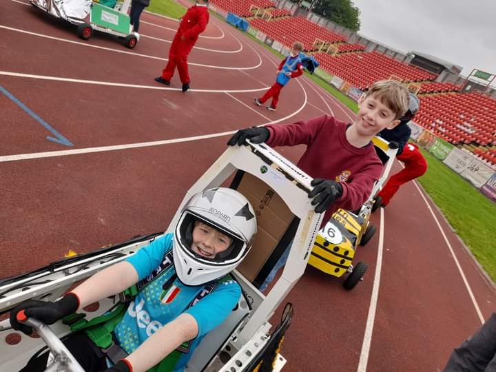 CorbridgeMiddle's tweet photo. Today is World Bee Day and this proved to 'bee' a lucky omen for the CMS Green Power electric car 2024! After a hard fought contest at Gateshead Stadium, CMS won best body work and were overall winners! The team performed brilliantly and we couldn't 'bee' more PROUD! #CMSstem https://t.co/GY6OEM5P6i