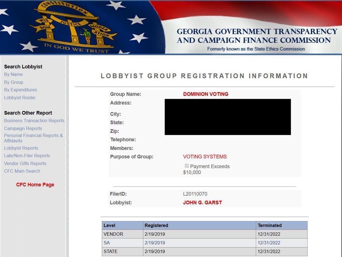 BREAKING: Laura Loomer discovered that a Dominion Voting Company lobbyist was named as a Trump delegate for the RNC Convention His name is John Garst and he is registered with the Georgia campaign finance commission as a Dominion lobbyist. Basically a good who got paid to
