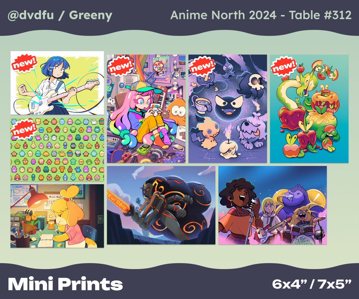 dvdfu's tweet image. Find me at #AnimeNorth2024 this weekend sharing Table 312 with @cosmikolor !!! I&apos;ve been away from cons for 7 years, so I am really excited to be back &amp;amp; meet everyone 🙂

Please see pics for how to find us, and my catalogue with all the new merch I have to share!!