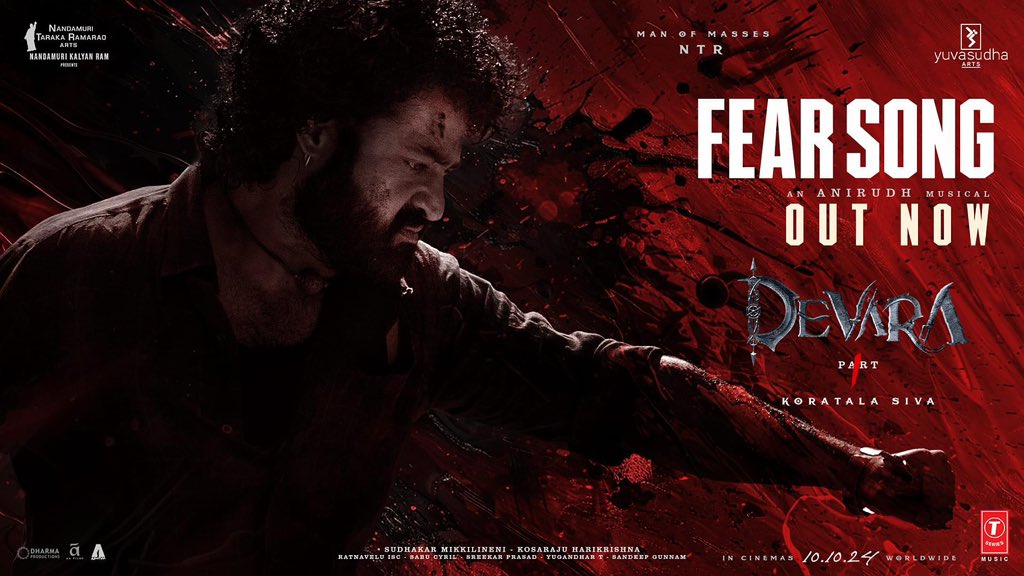 The unstoppable force of nature has arrived in all its glory!🔥 DevaraFirstSingle ~ FearSong is OUT NOW  Music by Anirudh Ravichander   Kannada lyrics by Varadaraj sir and Malayalam Mankonbugopalakrishnan  Kannada  youtu.be/XUO4fCXG7tE?si…  Malayalam  youtu.be/hB9pvZC1KHk?si…