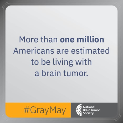 May is Brain Tumor Awareness Month. Together, we can spread awareness about this deadly disease. Connect with the brain tumor community and #GoGrayinMay: bit.ly/4bQ4wJZ #BTAM #GrayMay