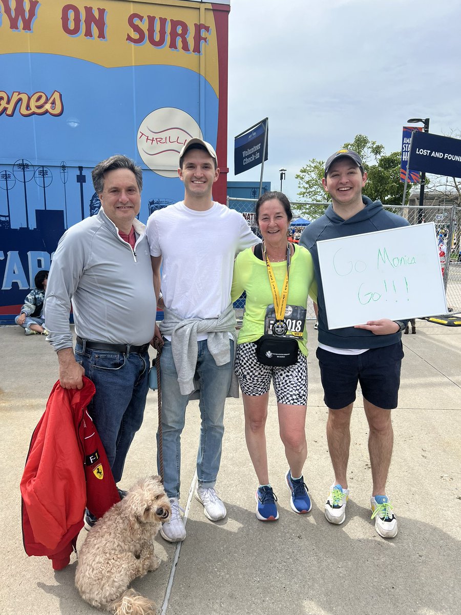 Always great to run the @nyrr #BrooklynHalf. Thanks to my amazing family and cheering section! I not only finished, but beat my 2022 time by 4 minutes! Congrats to all the other runners! 🏃🏻‍♀️👏🏻🏅