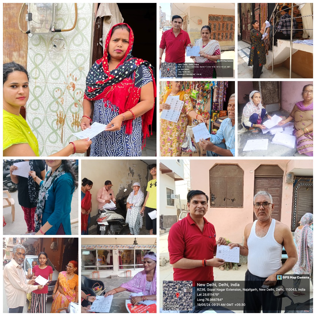 The distribution of Voter Information Slips to the electors by BLOs ongoing in District South-West, Delhi .BLOs are also inviting the public to vote in GELS-2024. #ChunavKaParv #DeshKaGarv #IVote4Sure #GeneralElections2024 @ECISVEEP