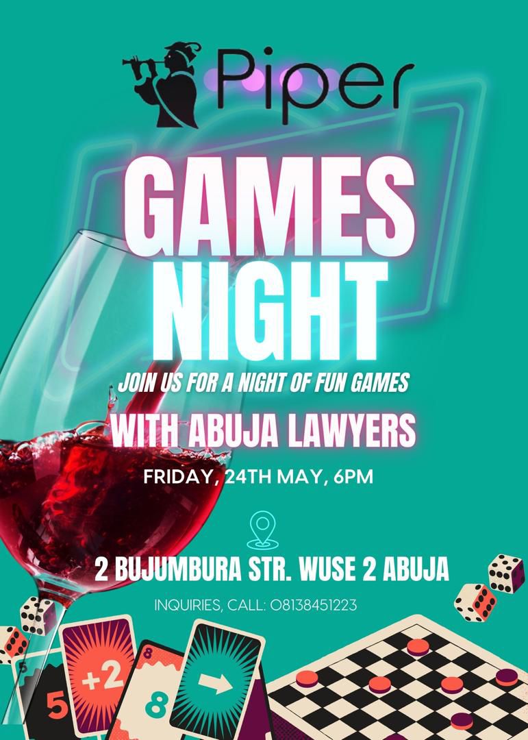 Abuja Lawyers, leave Ex Parte motions, &amp; connect first

we unwind and party on Friday 24th May, 2024.
Leave wig &amp; gown alone for few hours and connect.
                   TGIF🎯🎮🎲♣🎤🎼🍾🥂
Lawyers are not boring, this is no time for suit and tie. 

You will not die of stress !