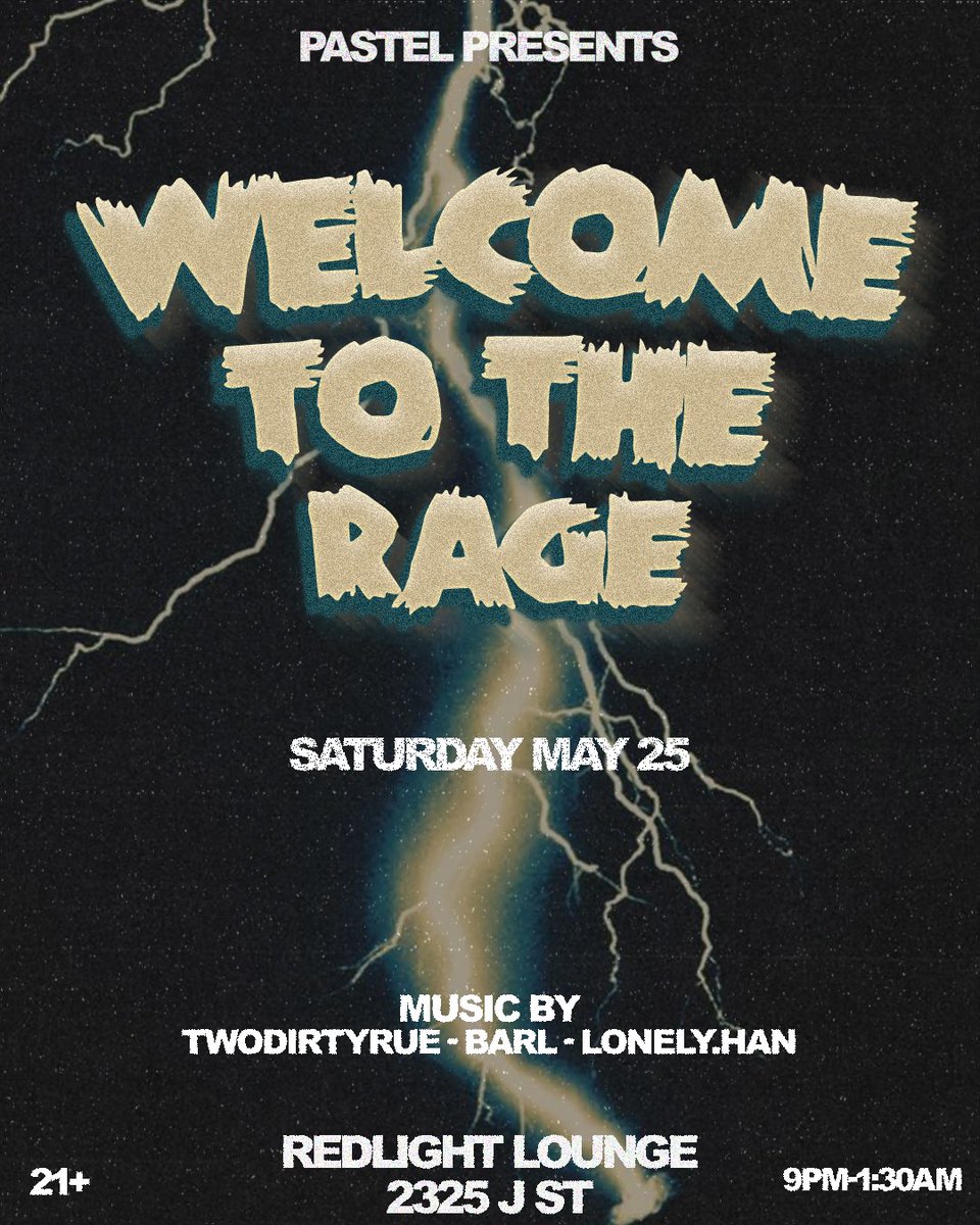 WELCOME TO THE RAGE | this Saturday ⚡️

Guestlist - redlightloungesac.com/event-details-…