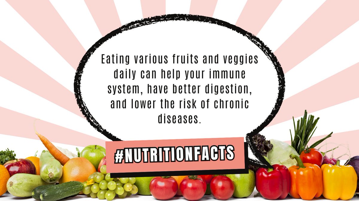 Eating various fruits and veggies daily can help your immune system, have better digestion, and lower the risk of chronic diseases. 🍎🥦 Aim for a colorful plate and enjoy the health benefits! #RealWorldNutrition #HealthyEating #NutritionFacts