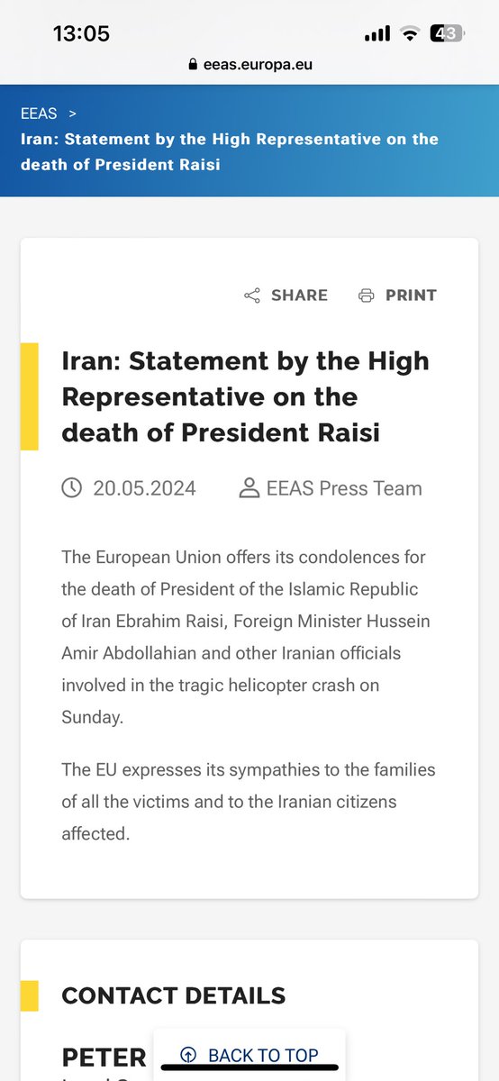 Spontane Freudenkundgebungen in Iran über das Ende des „Schlächters von Teheran“. Wie gut, dass wenigstens die EU der iranischen Führung ihr Beileid für den tragische Unfalltod ausspricht - zusammen mit Russland und China. Hier hat man halt noch Sinn für Anstand.