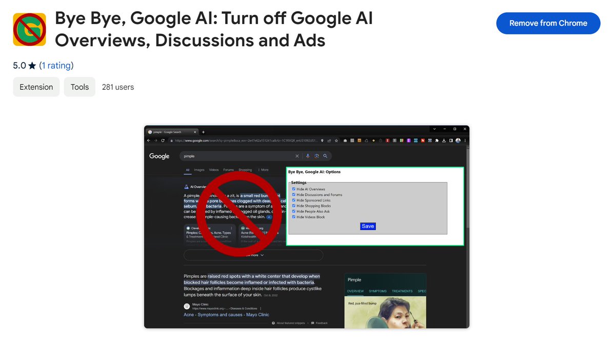 There's an extension to turn off the Google AI overviews