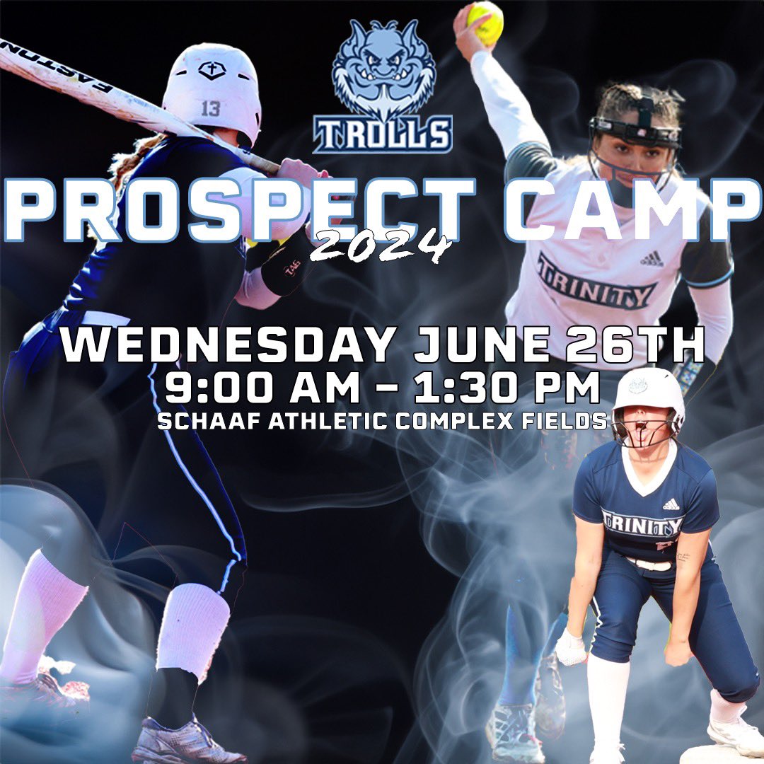 Interested in becoming a Troll? Sign up for our Prospect Camp for grades 8-12 on June 26th! #RollTrolls #word 

trinitysoftballcamps.com/college-prospe…