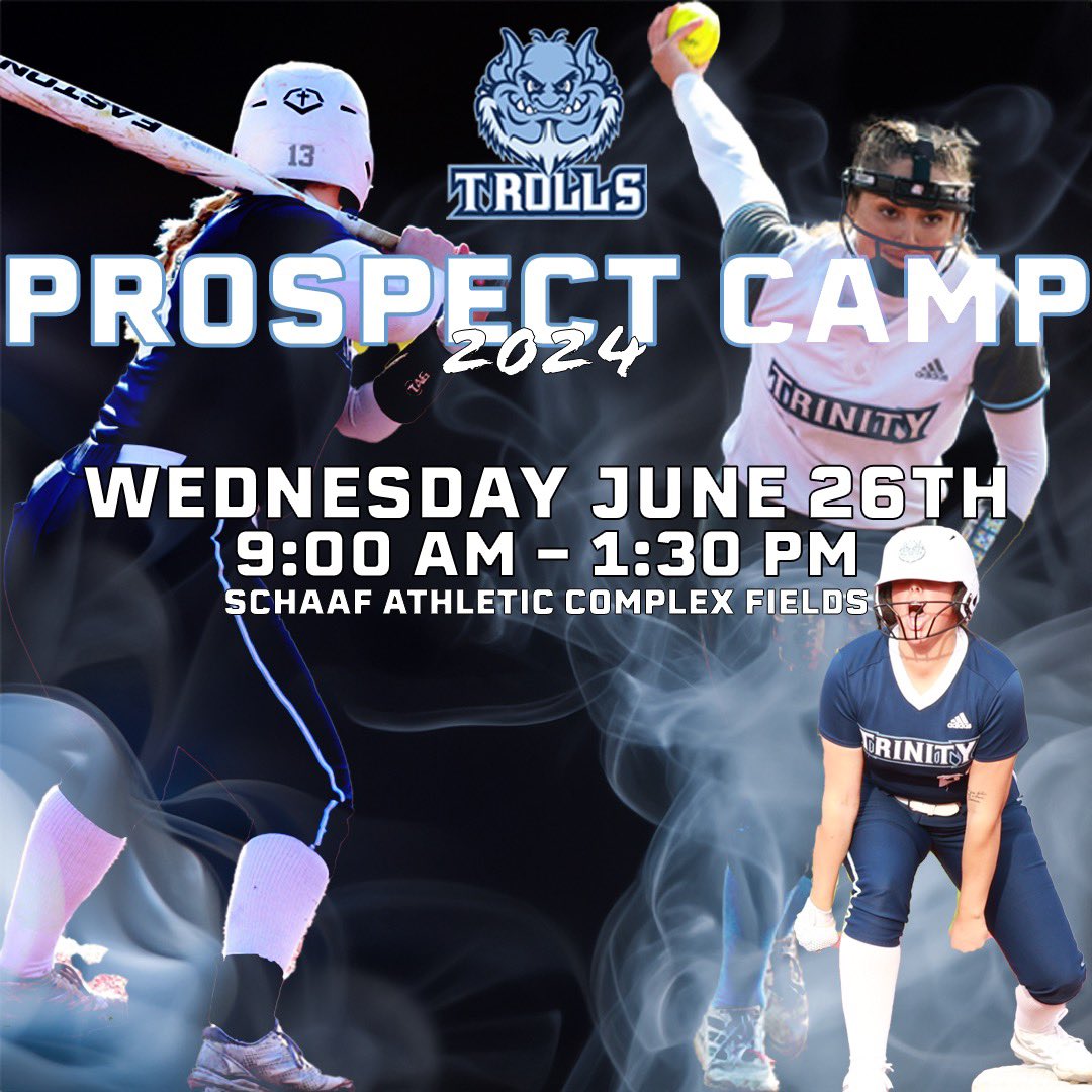 Interested in becoming a Troll? Sign up for our Prospect Camp for grades 8-12 on June 26th! #RollTrolls #word trinitysoftballcamps.com/college-prospe…