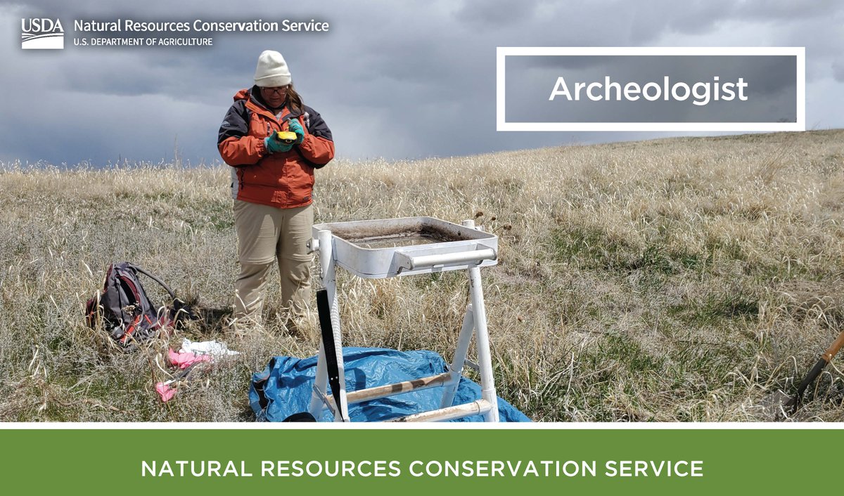 We are #hiring 
This NRCS Nebraska opening is for archaeologists, primarily responsible for cultural resources associated with soil, water, plant, and related conservation concerns. Hiring for multiple positions in Nebraska & one in @IowaNRCS
Details here: usajobs.gov/job/792099200