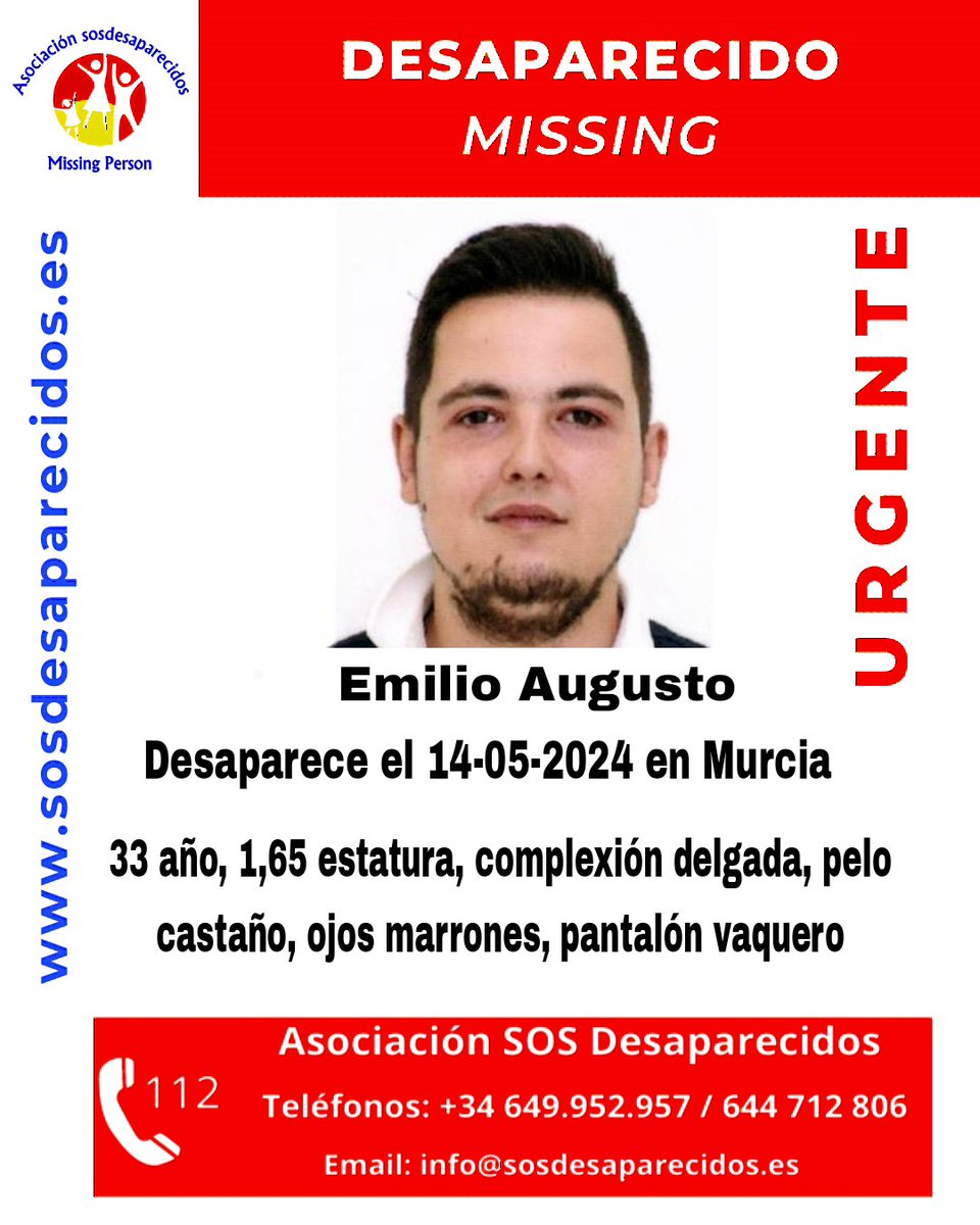 🆘 DESAPARECIDO #sosdesaparecidos #Desaparecido #Missing #España #Murcia Síguenos @sosdesaparecido