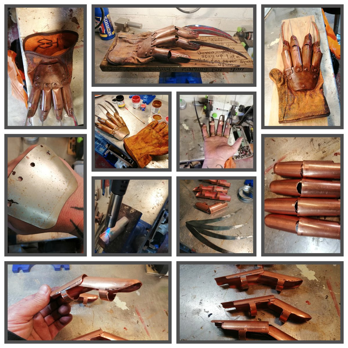 The making of a classic from The Movie Workshop.
Handmade custom Freddy based glove.
Made to order
#Freddy #customart #horrorfan 
<a href="/crashpalace/">crashpalace</a> <a href="/PromoteHorror/">PromoteHorror 🎃</a>