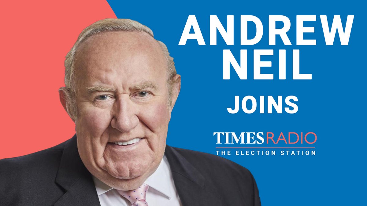 Times Radio is delighted to announce Andrew Neil will be joining the Election Station in September to present a new, agenda-setting daily news programme covering the UK and US elections. He is one of the UK's best-known and most-respected journalists and broadcasters, and his
