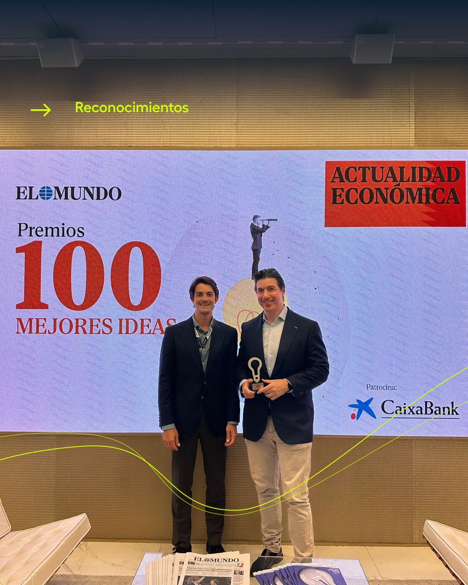 Crescenta_Inv's tweet photo. #Premios100mejoresideas de Actualidad Económica de @elmundoes 

Crescenta ha sido reconocida como una de las mejores 100 ideas del año por nuestro carácter innovador en la democratización de fondos de #PrivateEquity 

¡Gracias por este reconocimiento! #TeamCrescenta https://t.co/PGtQV9KWYR