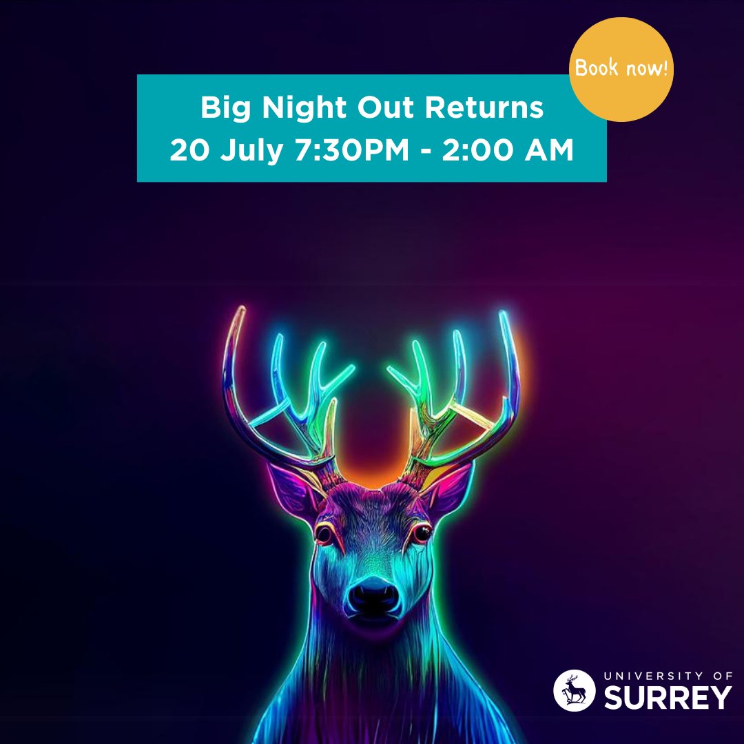 In two months time, we'll be hosting the Big Night Out for alumni at Rubix! Get ready for a night to remember with your fellow Surrey alumni at the Students Union. Dance the night away, remember your university days and make new memories. Book now here: tixtu.com/t/event/ussu/s…