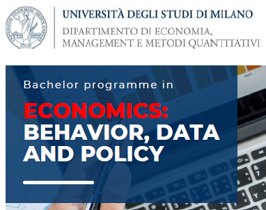 fasani_f's tweet photo. #econtwitter #economics

@DemmUnimi is launching a brand new undergraduate program in:

"Economics: Behavior, Data and Policy" at @LaStatale in #Milan

https://t.co/Jg5iEdNaKS https://t.co/gp3jaaZrt3
