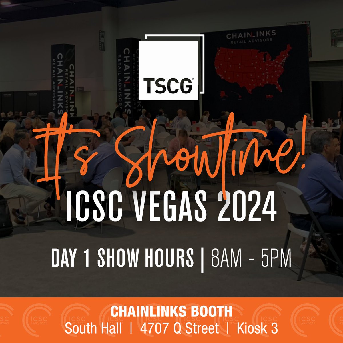 ICSC Vegas 2023 - It's Showtime!

We will see you on the show floor at ChainLinks Booth #4707Q in the South Hall. Show hours for today are 8:00 am to 5:00 pm so come say hello!

#tscg #icsc #icscvegas2024 #whathappensinvegas #cre #letschat