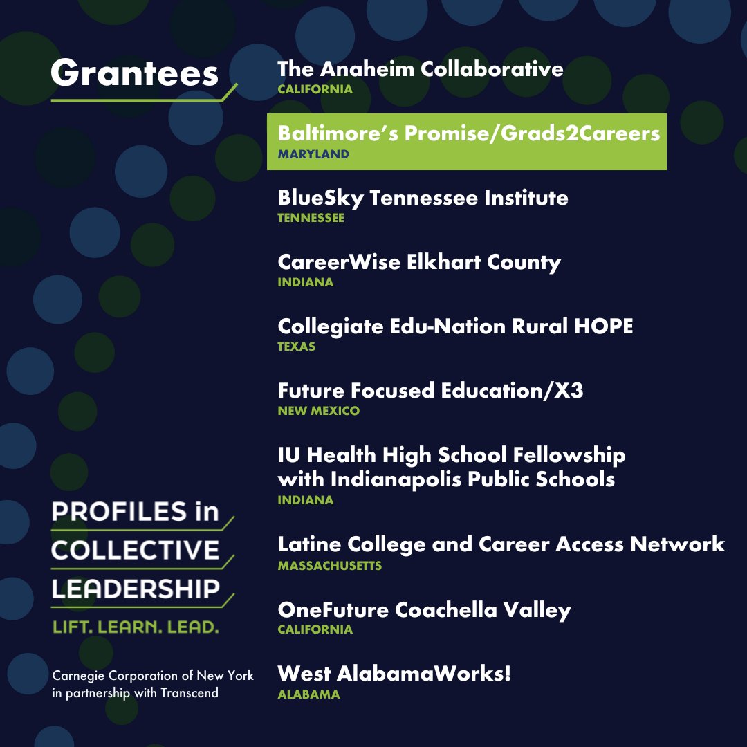 Baltimore's Promise (@bmorespromise) on Twitter photo The #Grads2Careers team is off to #NYC for <a href="/CarnegieCorp/">Carnegie Corporation of New York</a>’s Profiles in Collective Leadership community of learning kick-off! We'll be learning with & from fellow winners to ensure that all young people have the opportunities they deserve.
<a href="/jobsbaltimore/">Baltimore Jobs</a> <a href="/baltcityschools/">Baltimore City Public Schools</a> The #Grads2Careers team is off to #NYC for <a href="/CarnegieCorp/">Carnegie Corporation of New York</a>’s Profiles in Collective Leadership community of learning kick-off! We'll be learning with & from fellow winners to ensure that all young people have the opportunities they deserve.
<a href="/jobsbaltimore/">Baltimore Jobs</a> <a href="/baltcityschools/">Baltimore City Public Schools</a>