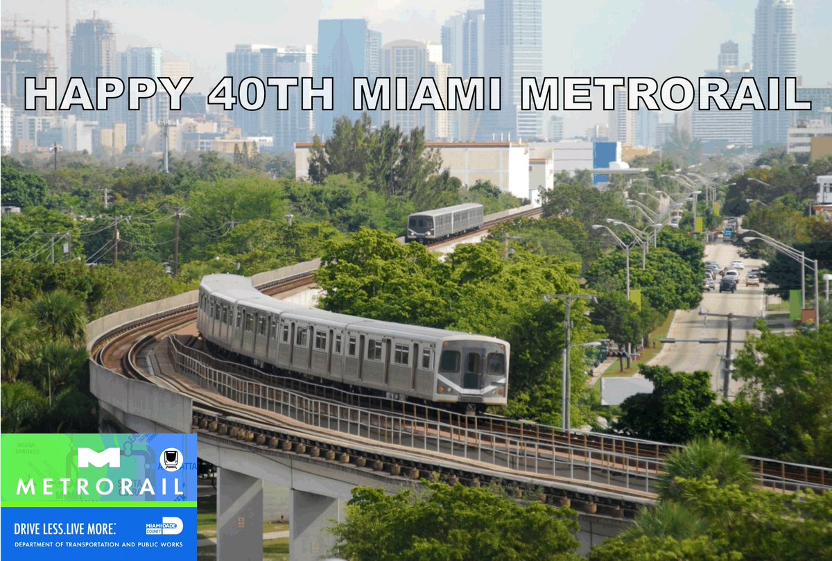 Happy anniversary Miami Metrorail: operations began 40 years ago today May 20, 1984. @GoMiamiDade