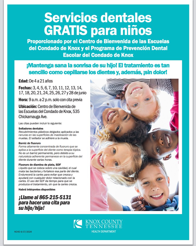 Servicios dentales GRATIS para niños en Junio! 🦷🪥