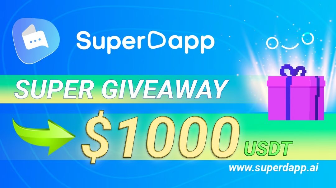 New airdrop: SuperDapp (USDT)
Total Reward: $1,000 USDT
Rate: ⭐️⭐️⭐️⭐️
Winners: 400 Random &amp; Top 20
Distribution: within a week after airdrop ends

Airdrop Link: gleam.io/6fCv9/superdap…

#Airdrop #Airdrops #Airdropinspector #BSC #SuperDapp #USDT #GleamAirdrop #GleamGiveaway