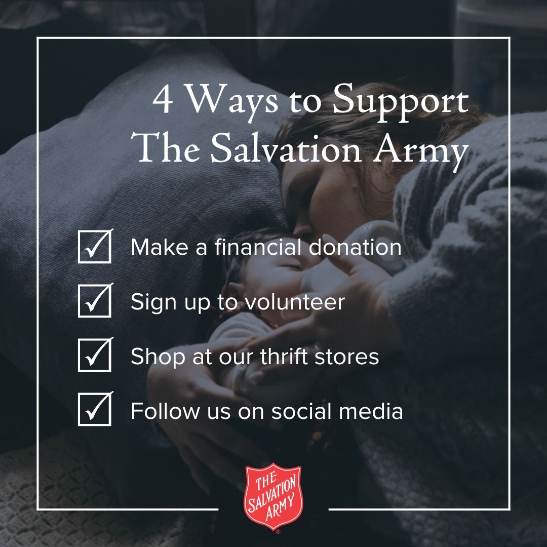 Thank you for celebrating National Salvation Army Week with us! We are inspired by our volunteers, donors, and program beneficiaries who empower us to show up every day and love beyond all hardships. Check out the ways you can continue to love beyond hardships all year long!