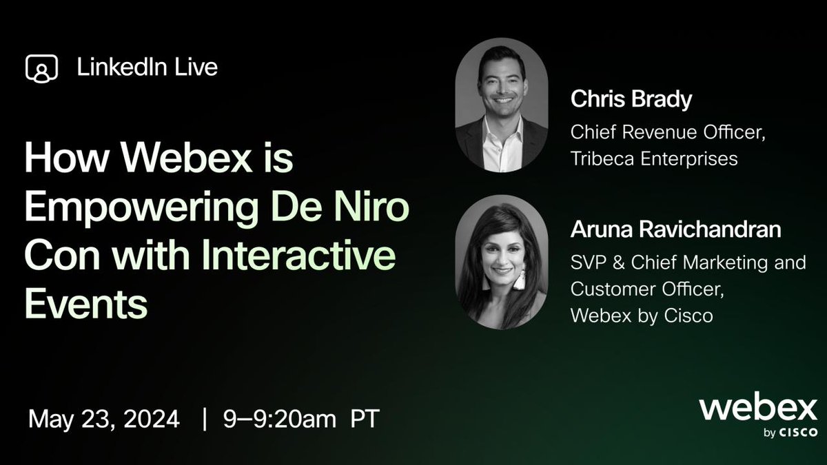 Mark your calendars! On 5/23/24 you can hear all about how <a href="/Webex/">Webex</a> Events is translating accessibility, inclusivity, and seamless customer experience to power virtual, hybrid, and in-person events—giving their customers and their attendees the best of both worlds.

This will be an
