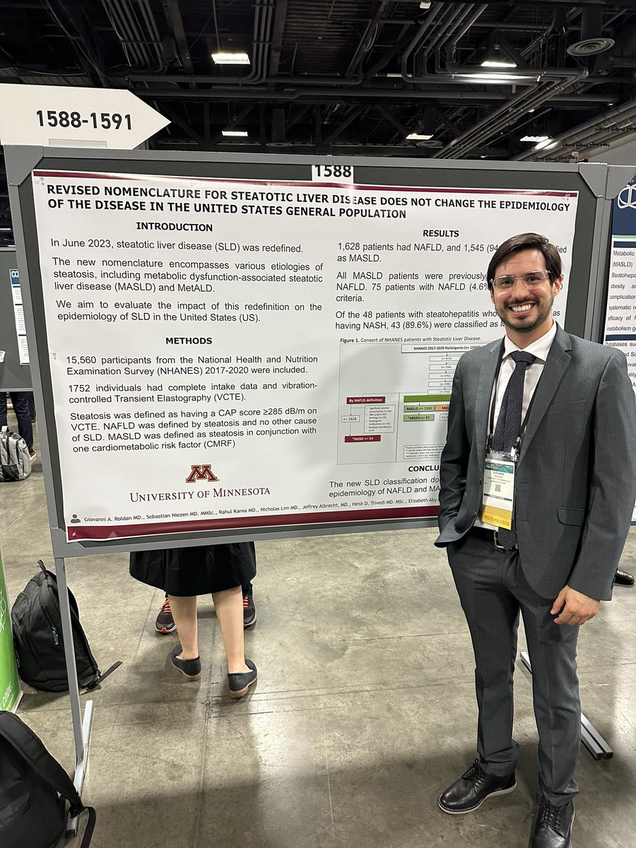 Mohammad Bilal, MD (@bilalmohammadmd) on Twitter photo Our very own <a href="/gioroldanc/">Giovanni Roldan, MD</a> is presenting at #DDW2024 to share research collaboration between <a href="/WCM_GI/">Weill Cornell Medicine GI & Hepatology</a> and <a href="/UMN_GIHep/">GI & Hepatology Division - University of Minnesota</a> on epidemiology of #MASLD and nomenclature change
#LiverTwitter <a href="/DDWMeeting/">Digestive Disease Week</a> <a href="/AmerGastroAssn/">American Gastroenterological Association (AGA)</a> <a href="/AASLDtweets/">AASLD</a> Our very own <a href="/gioroldanc/">Giovanni Roldan, MD</a> is presenting at #DDW2024 to share research collaboration between <a href="/WCM_GI/">Weill Cornell Medicine GI & Hepatology</a> and <a href="/UMN_GIHep/">GI & Hepatology Division - University of Minnesota</a> on epidemiology of #MASLD and nomenclature change
#LiverTwitter <a href="/DDWMeeting/">Digestive Disease Week</a> <a href="/AmerGastroAssn/">American Gastroenterological Association (AGA)</a> <a href="/AASLDtweets/">AASLD</a>