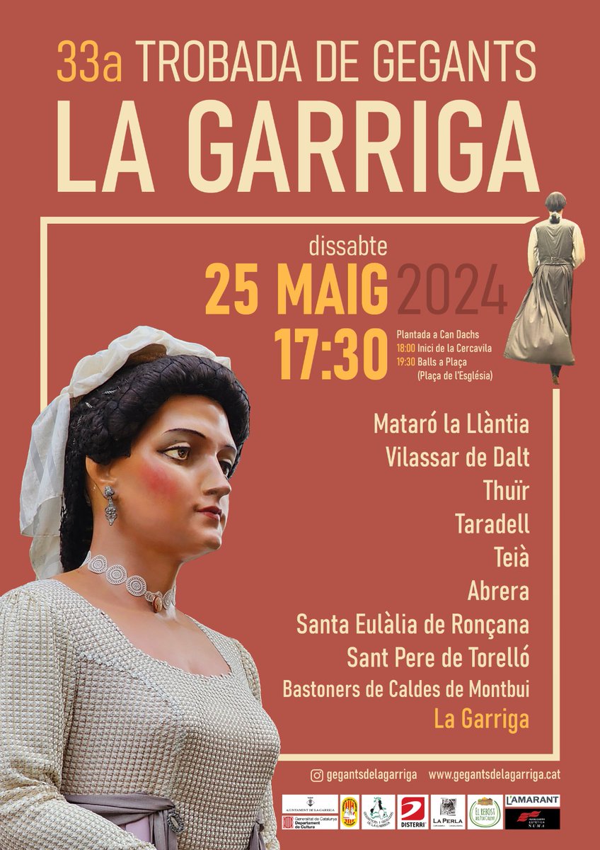 😍 Aquest dissabte 25, vine a participar de la 33a Trobada de Gegants de #laGarriga 
👇