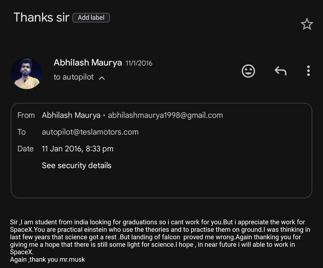 From emailing <a href="/elonmusk/">Elon Musk</a> 8 years ago for joining SpaceX to building Naxatra. It's been quite a journey 🚀